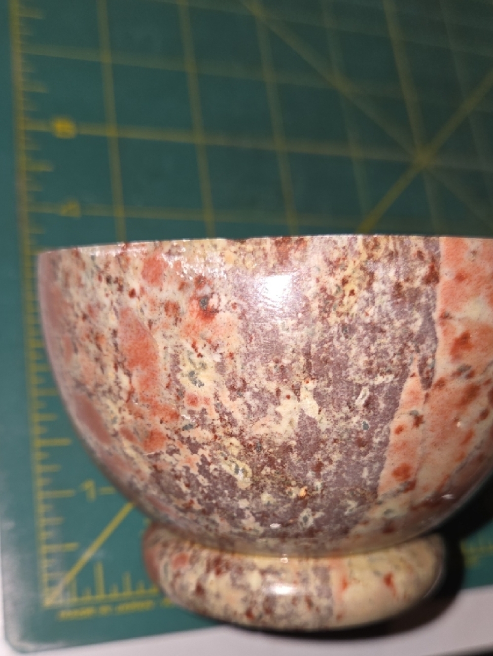 Polished Multicolor Stone Mortar & Pestle - Natural Brown and Cream - Picture 9 of 10